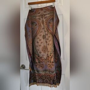 Elegant Paisley Shawl 70 X 26 In Plus 1 1/4"  Fringe